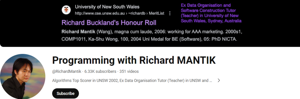 Programming with Richard MANTIK
